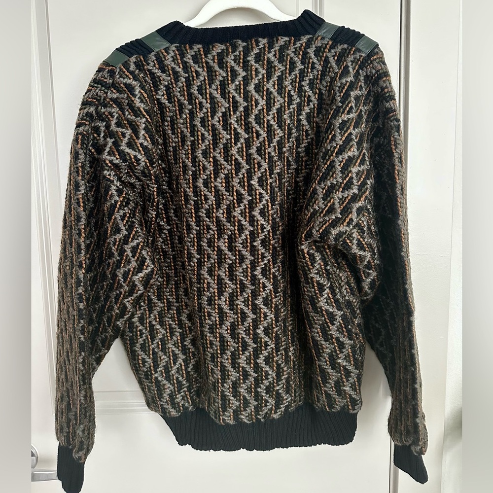 Vintage Chunky Preppy Pullover V-neck Grandpa Sweater by Index - Picture 2 of 7